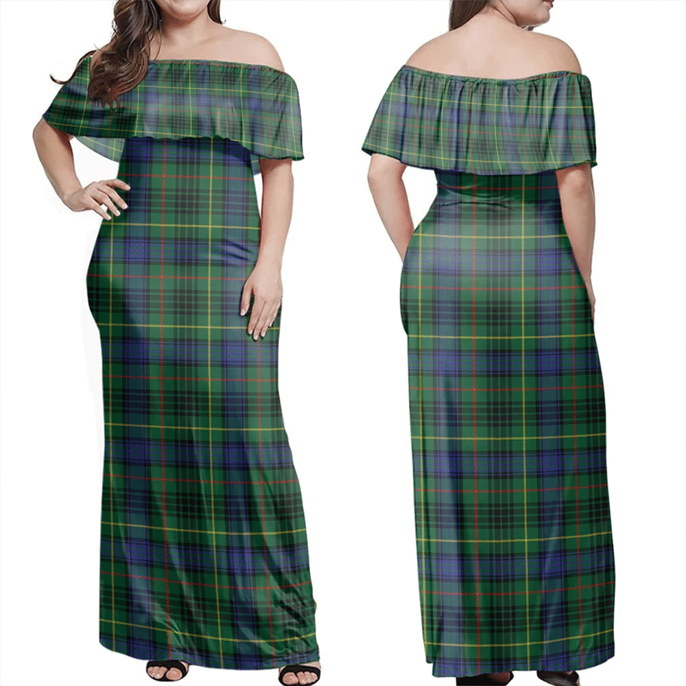 Clan Stewart Hunting Modern Tartan Hawaii Dress WP77 Clan Stewart Tartan Hawaii Dress   