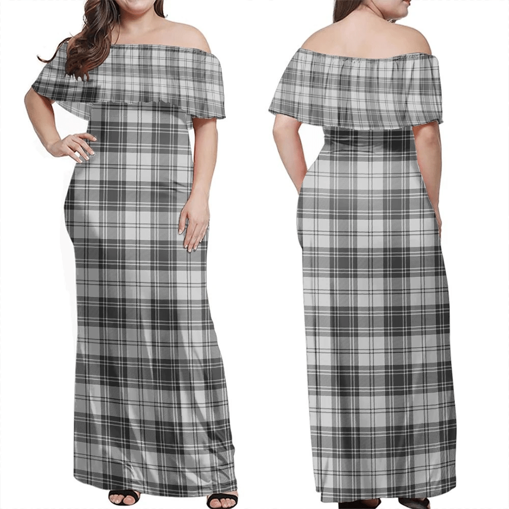 Clan Douglas Grey Modern Tartan Hawaii Dress OY48 Clan Douglas Tartan Hawaii Dress   