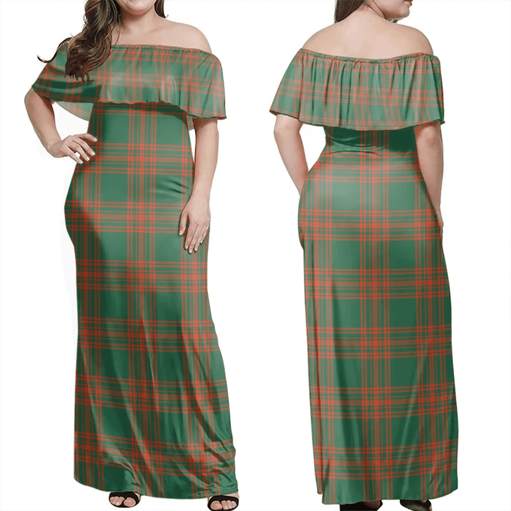 Clan Menzies Green Ancient Tartan Hawaii Dress RE54 Clan Menzies Tartan Hawaii Dress   