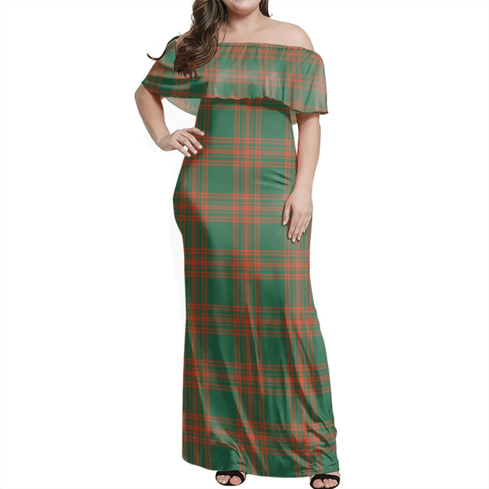 Clan Menzies Green Ancient Tartan Hawaii Dress RE54 Clan Menzies Tartan Hawaii Dress   