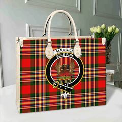 Clan Clan MacGill Modern Tartan Crest Leather Bag AS77 Clan MacGill Tartan Today   