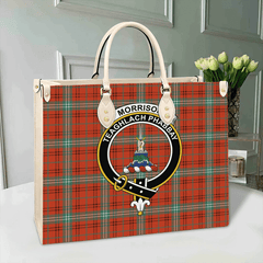 Clan Morrison Red Ancient Tartan Crest Leather Bag YF82 Clan Morrison Tartan Today   
