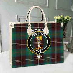 Clan Chisholm Hunting Ancient Tartan Crest Leather Bag RJ32 Clan Chisholm Tartan Today   