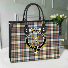 Clan Stewart Dress Ancient Tartan Crest Leather Bag RN56 Clan Stewart Tartan Today   