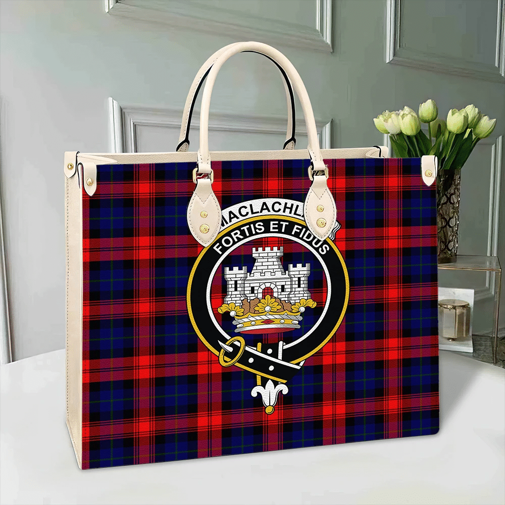 Clan MacLachlan Modern Tartan Crest Leather Bag GJ39 Clan Borthwick Tartan Today   