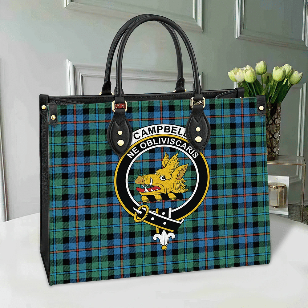 Clan Campbell Of Cawdor Ancient Tartan Crest Leather Bag UF48 Clan Campbell of Cawdor Tartan Today   