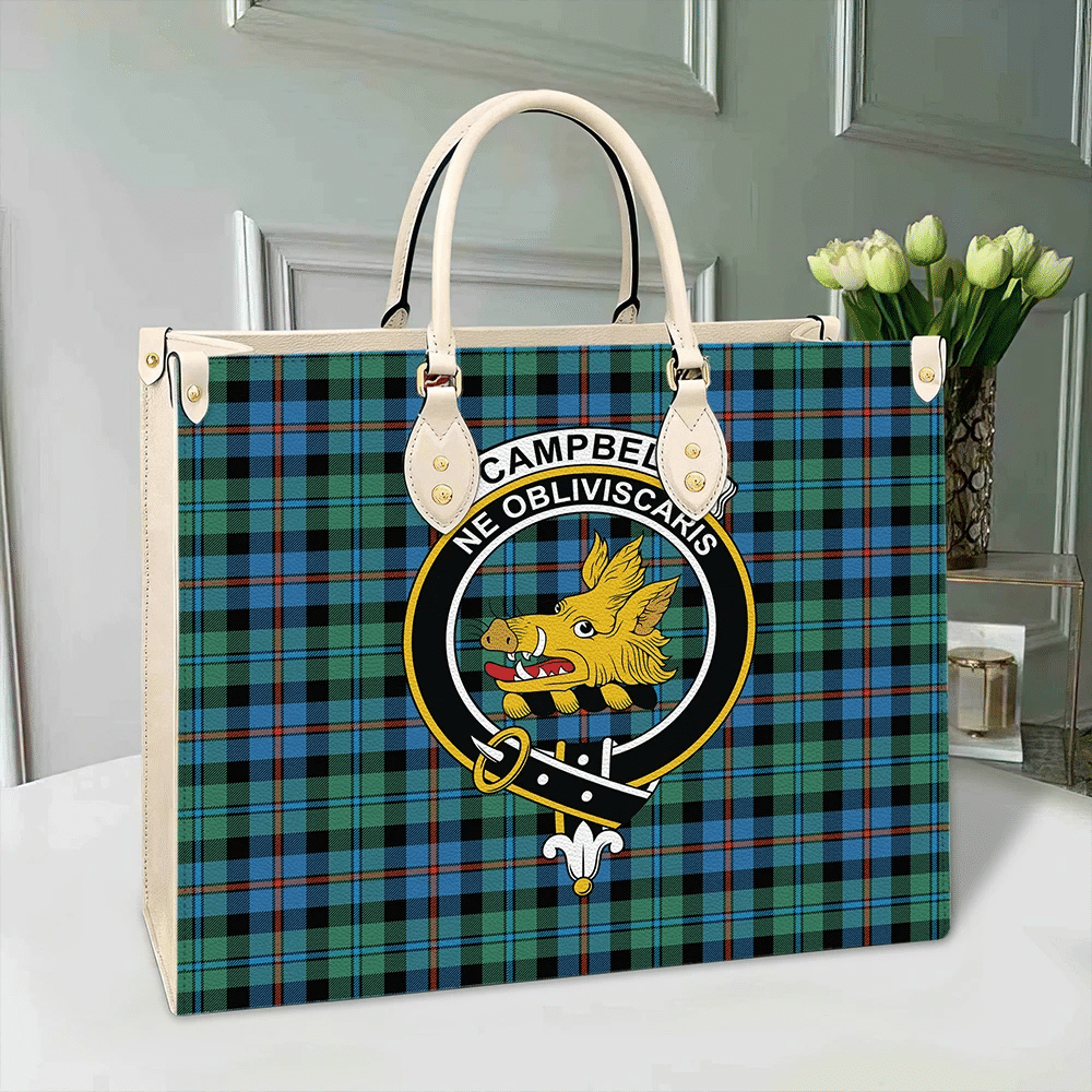 Clan Campbell Of Cawdor Ancient Tartan Crest Leather Bag UF48 Clan Campbell of Cawdor Tartan Today   