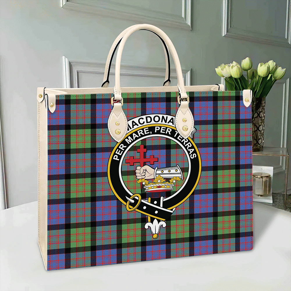 Clan MacDonald Ancient Tartan Crest Leather Bag AG19 Clan MacDonald Tartan Today   