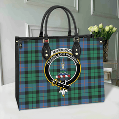Clan Morrison Ancient Tartan Crest Leather Bag BG93 Clan Morrison Tartan Today   