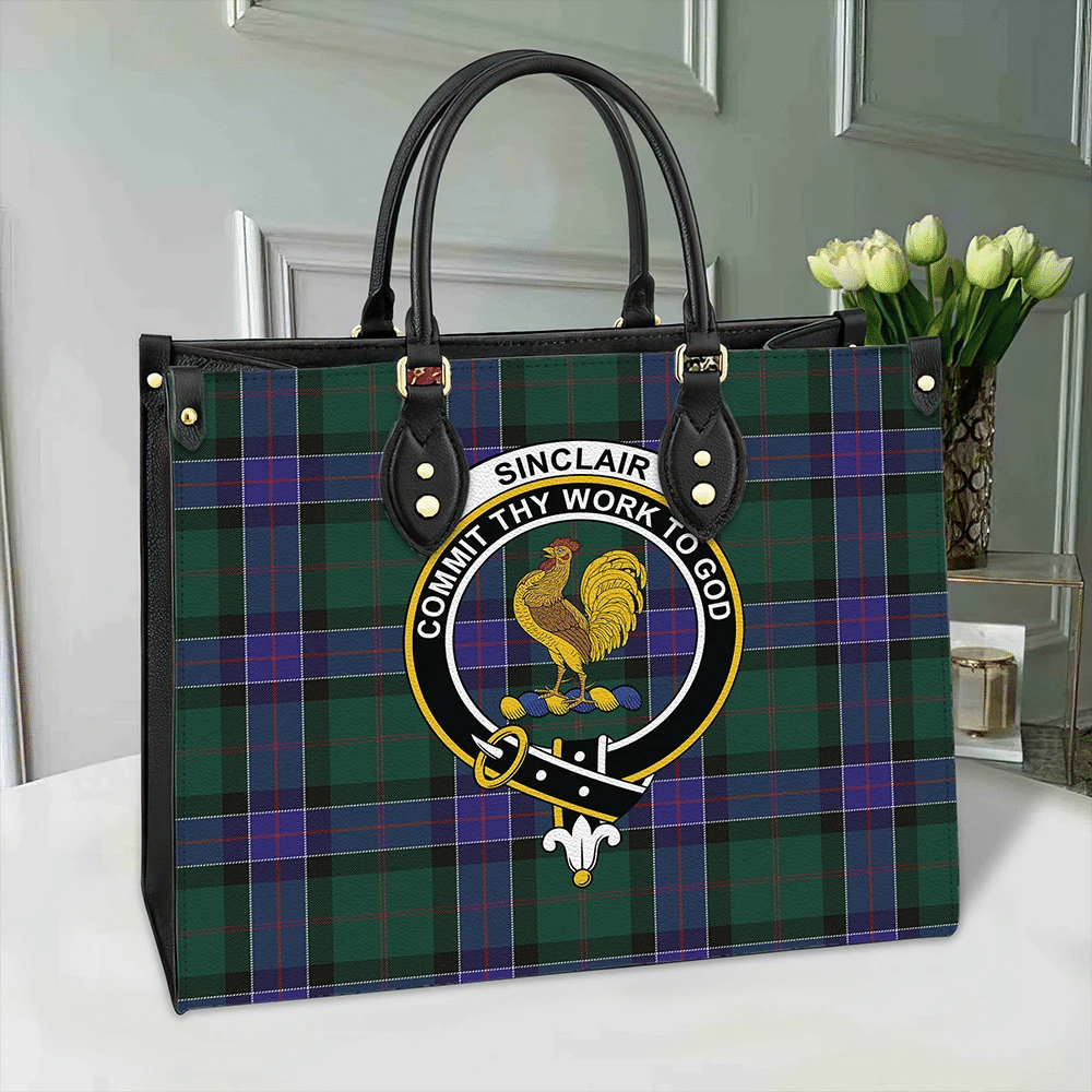 Clan Sinclair Hunting Modern Tartan Crest Leather Bag MM59 Clan Sinclair Tartan Today   