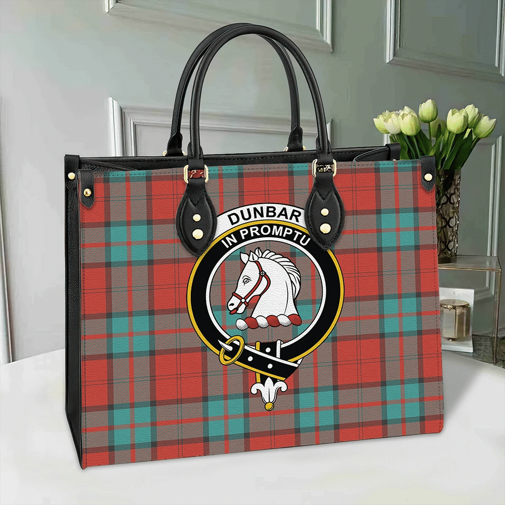 Clan Dunbar Ancient Tartan Crest Leather Bag XM48 Clan Dunbar Tartan Today   