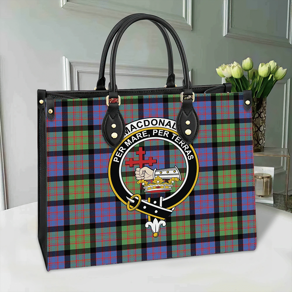 Clan MacDonald Ancient Tartan Crest Leather Bag AG19 Clan MacDonald Tartan Today   