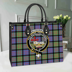 Clan MacDonald Ancient Tartan Crest Leather Bag AG19 Clan MacDonald Tartan Today   