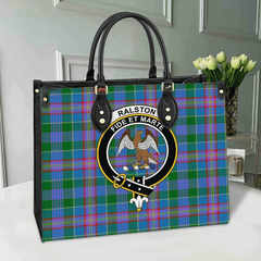 Clan Ralston Tartan Crest Leather Bag CQ66 Clan Ralston Tartan Today   
