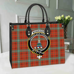 Clan Morrison Red Ancient Tartan Crest Leather Bag YF82 Clan Morrison Tartan Today   