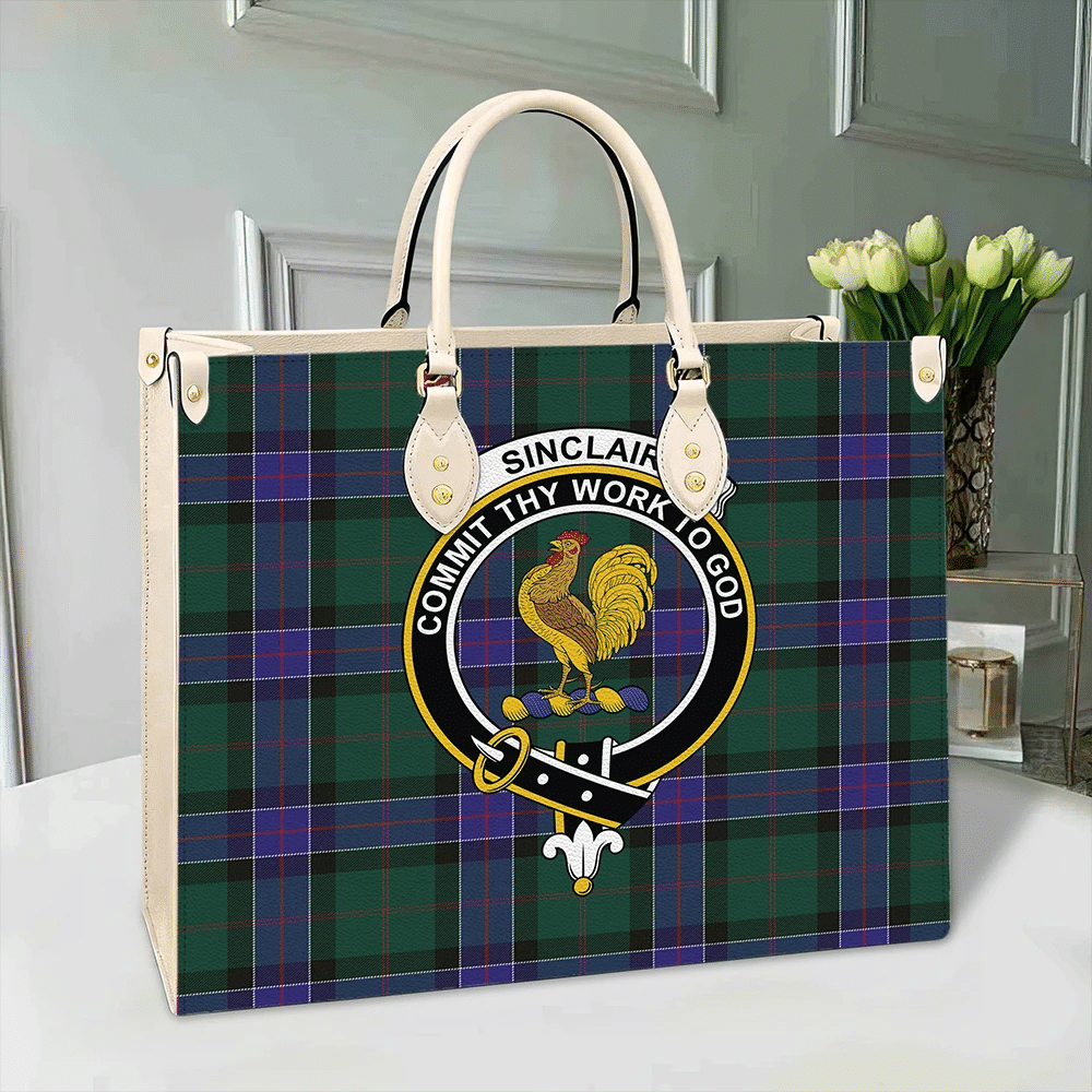 Clan Sinclair Hunting Modern Tartan Crest Leather Bag MM59 Clan Sinclair Tartan Today   