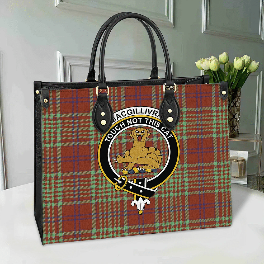 Clan MacGillivray Hunting Ancient Tartan Crest Leather Bag VC42 Clan MacGillivray Tartan Today   