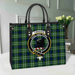 Clan Tweedside District Tartan Crest Leather Bag GH15 Clan Borthwick Tartan Today   