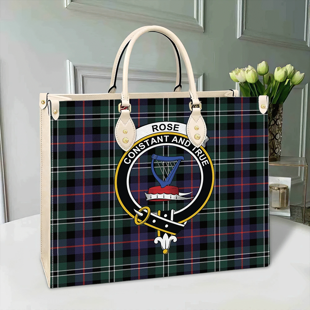 Clan Rose Hunting Modern Tartan Crest Leather Bag NF95 Clan Rose Tartan Today   