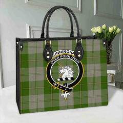 Clan Cunningham Dress Green Dancers Tartan Crest Leather Bag WM16 Clan Cunningham Tartan Today   