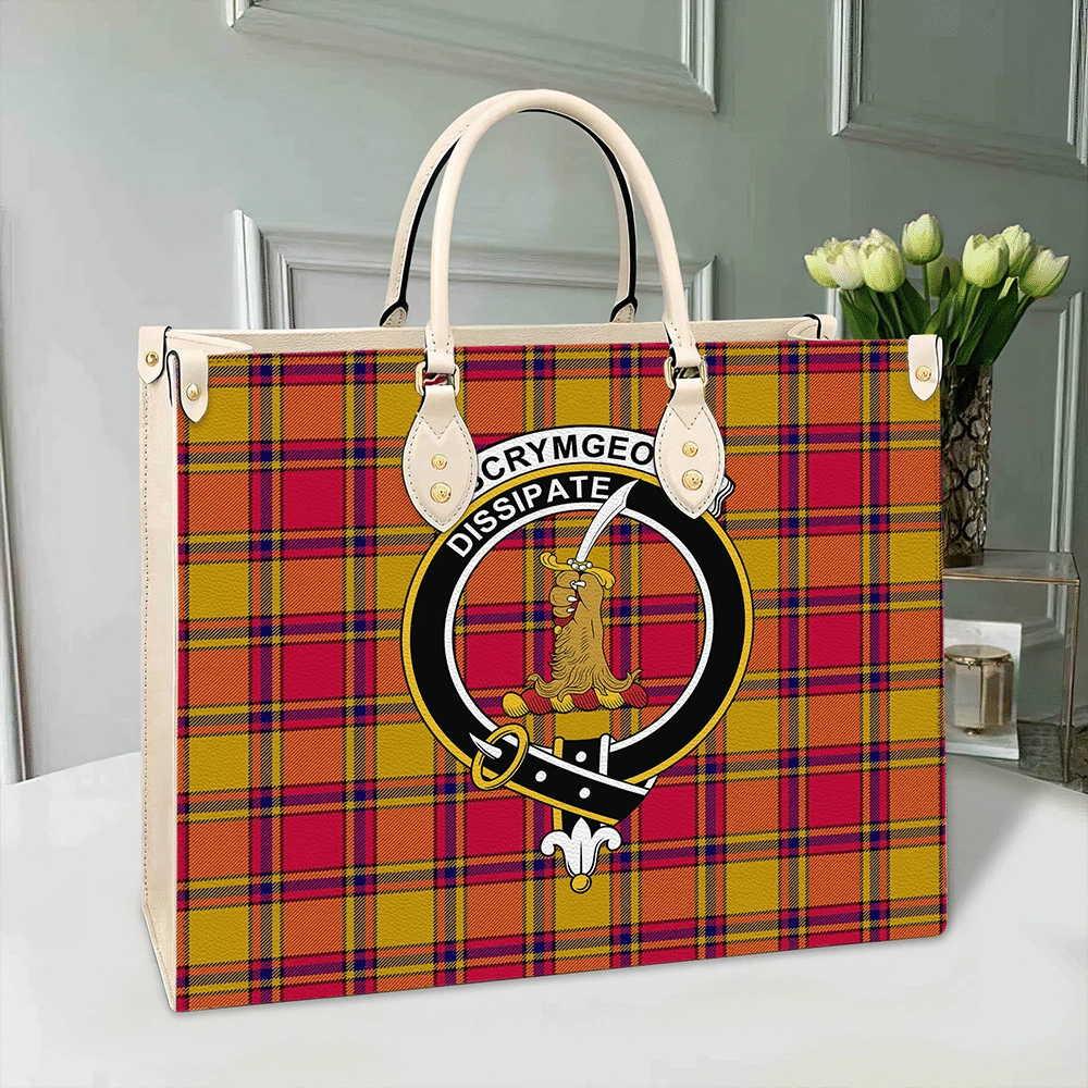 Clan Scrymgeour Tartan Crest Leather Bag WB56 Clan Scrymgeour Tartan Today   
