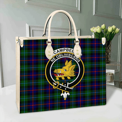 Clan Campbell Of Cawdor Modern Tartan Crest Leather Bag JK50 Clan Campbell of Cawdor Tartan Today   