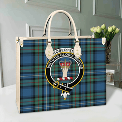 Clan Robertson Hunting Ancient Tartan Crest Leather Bag OM81 Clan Robertson Tartan Today   