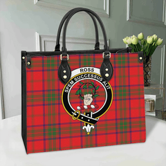 Clan Ross Modern Tartan Crest Leather Bag VC58 Clan Ross Tartan Today   