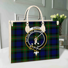 Clan Gunn Modern Tartan Crest Leather Bag XY90 Clan Gunn Tartan Today   