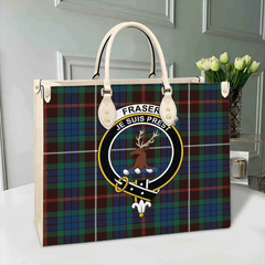 Clan Fraser Hunting Ancient Tartan Crest Leather Bag DY70 Clan Fraser Tartan Today   