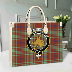 Clan MacGillivray Hunting Ancient Tartan Crest Leather Bag VC42 Clan MacGillivray Tartan Today   