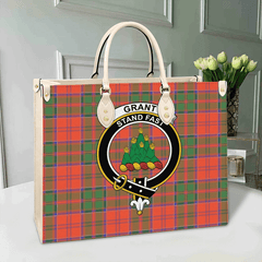 Clan Grant Ancient Tartan Crest Leather Bag YJ74 Clan Grant Tartan Today   