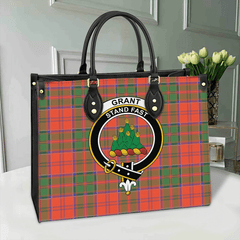 Clan Grant Ancient Tartan Crest Leather Bag YJ74 Clan Grant Tartan Today   