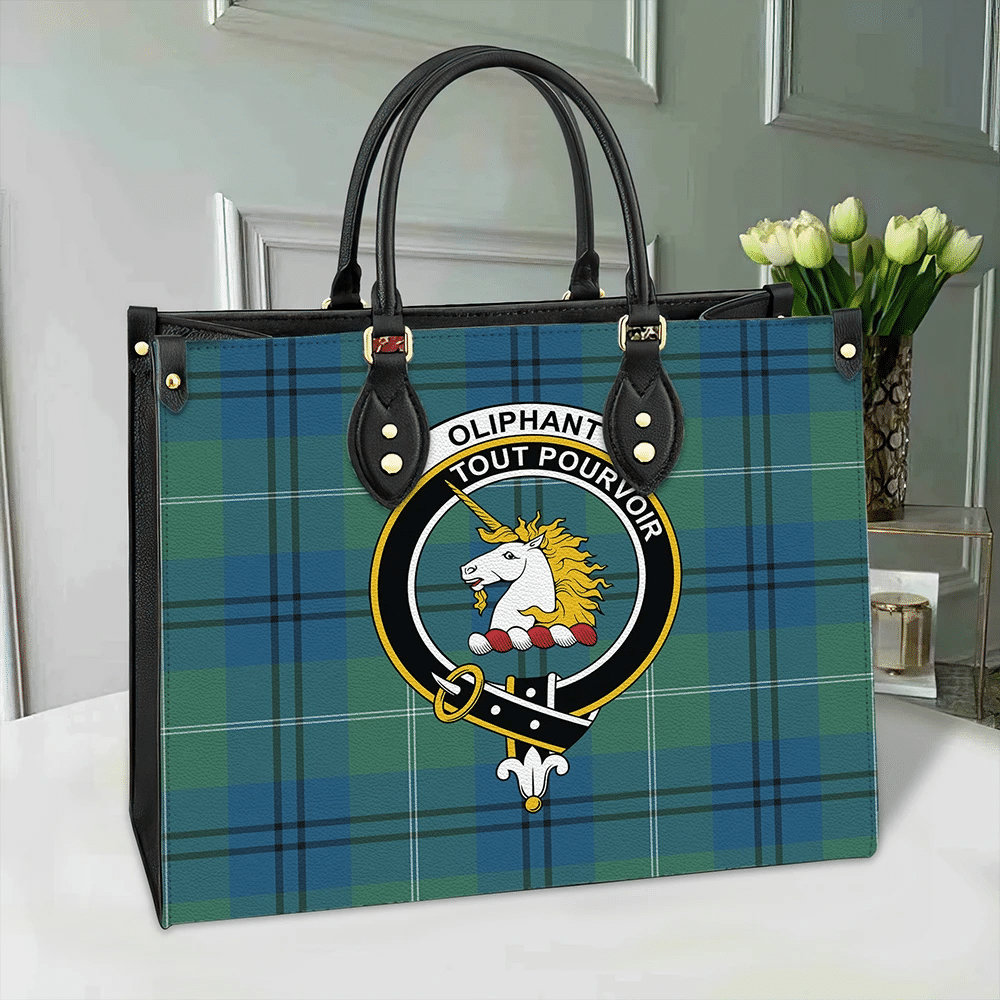 Clan Oliphant Ancient Tartan Crest Leather Bag HH52 Clan Oliphant Tartan Today   