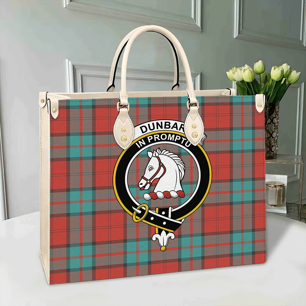 Clan Dunbar Ancient Tartan Crest Leather Bag XM48 Clan Dunbar Tartan Today   
