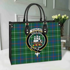 Clan Duncan Ancient Tartan Crest Leather Bag JD13 Clan Duncan Tartan Today   