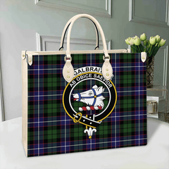 Clan Galbraith Modern Tartan Crest Leather Bag HJ39 Clan Rait Tartan Today   