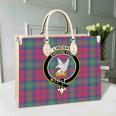 Clan Lindsay Ancient Tartan Crest Leather Bag MC36 Clan Lindsay Tartan Today   