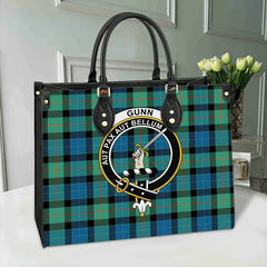 Clan Gunn Ancient Tartan Crest Leather Bag KO42 Clan Gunn Tartan Today   