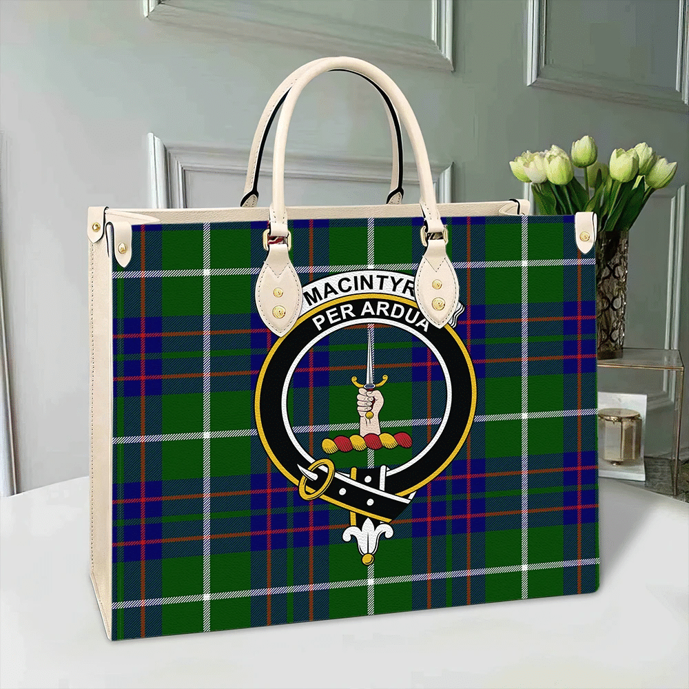 Clan MacIntyre Hunting Modern Tartan Crest Leather Bag XK66 Clan MacIntyre Tartan Today   