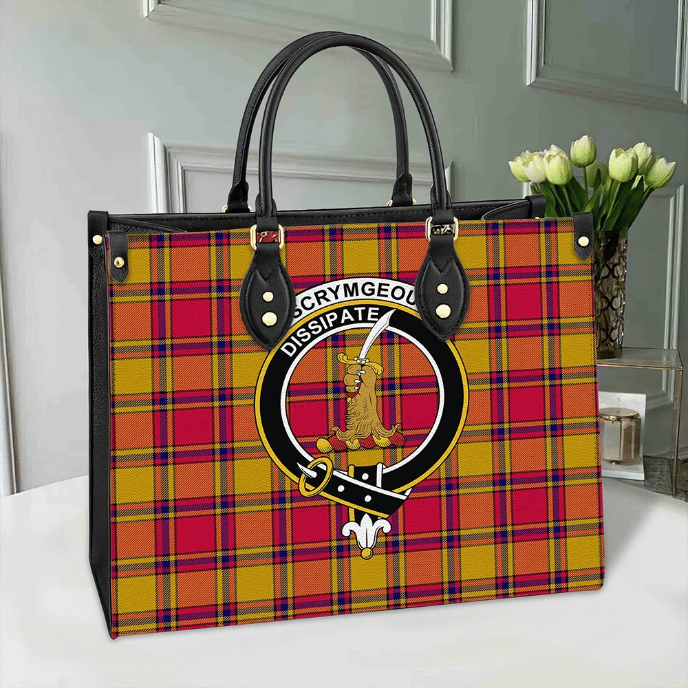 Clan Scrymgeour Tartan Crest Leather Bag WB56 Clan Scrymgeour Tartan Today   