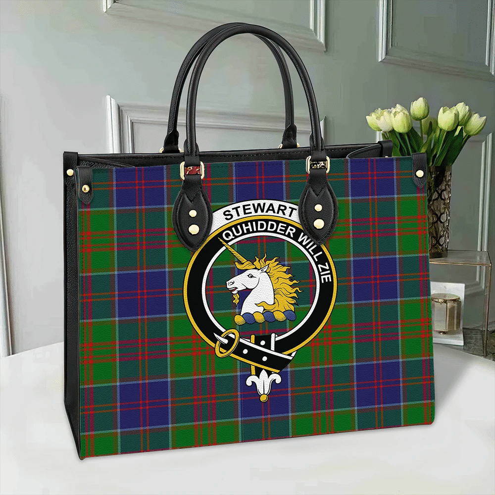 Clan Stewart Of Appin Hunting Modern Tartan Crest Leather Bag QY85 Clan Stewart of Appin Tartan Today   