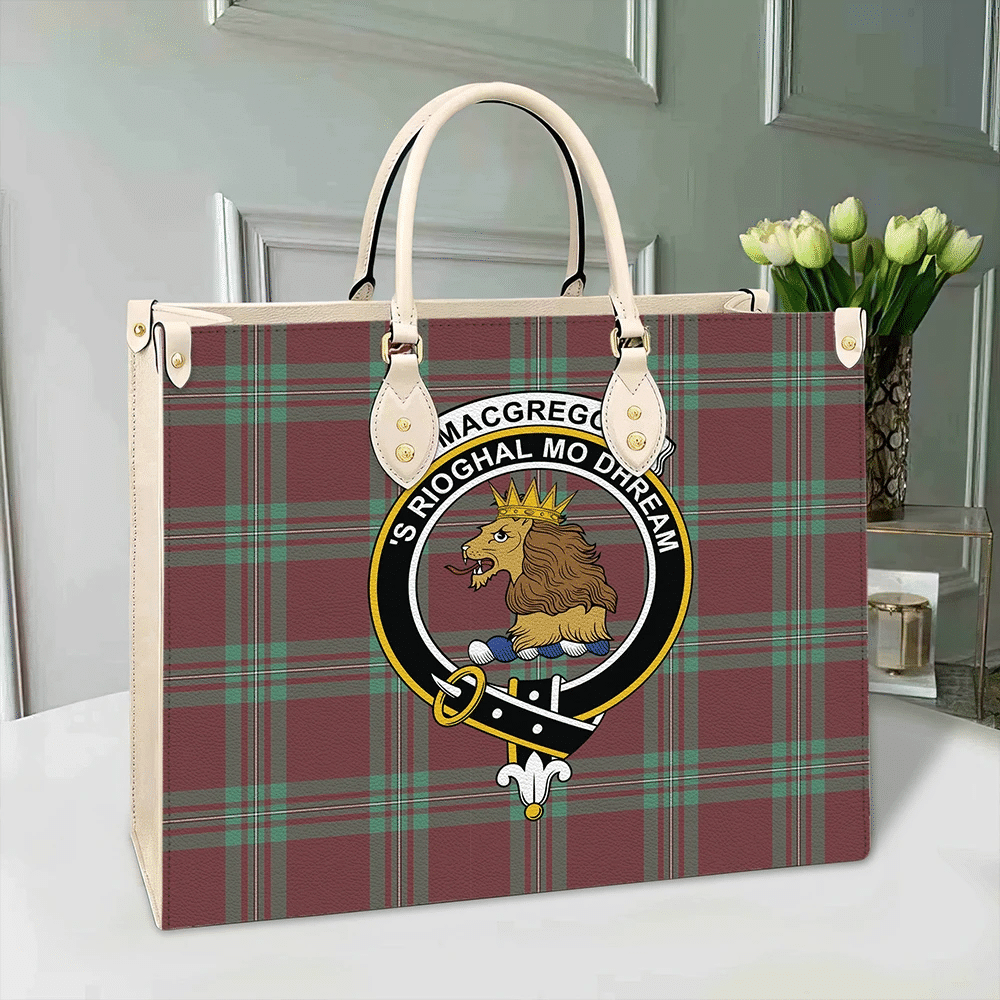 Clan MacGregor Hunting Ancient Tartan Crest Leather Bag QF56 Clan MacGregor Tartan Today   