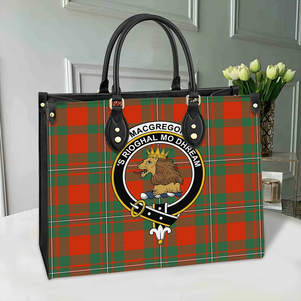 Clan MacGregor Ancient Tartan Crest Leather Bag VQ91 Clan MacGregor Tartan Today   