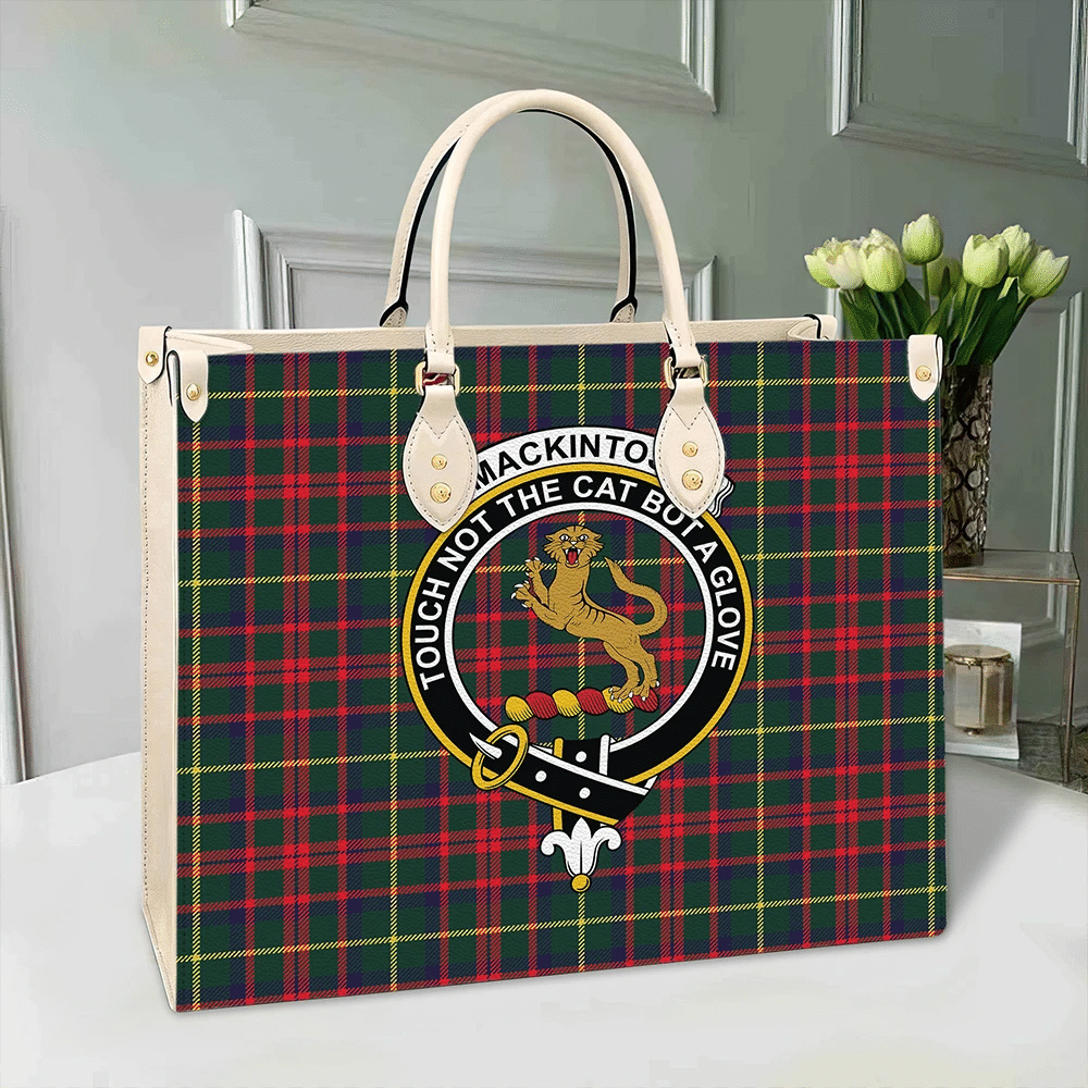 Clan MacKintosh Hunting Modern Tartan Crest Leather Bag DO11 Clan MacKintosh / MacIntosh Tartan Today   