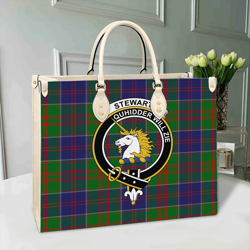 Clan Stewart Of Appin Hunting Modern Tartan Crest Leather Bag QY85 Clan Stewart of Appin Tartan Today   