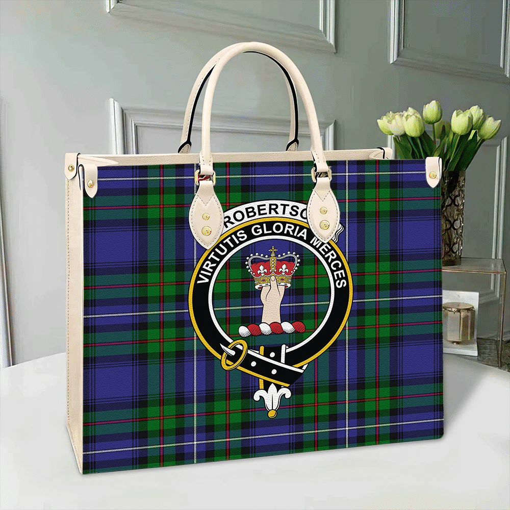 Clan Robertson Hunting Modern Tartan Crest Leather Bag MZ99 Clan Robertson Tartan Today   