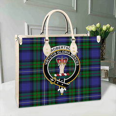 Clan Robertson Hunting Modern Tartan Crest Leather Bag MZ99 Clan Robertson Tartan Today   