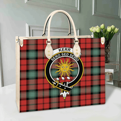 Clan Kerr Ancient Tartan Crest Leather Bag VH89 Clan Kerr Tartan Today   