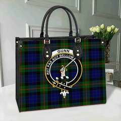 Clan Gunn Modern Tartan Crest Leather Bag XY90 Clan Gunn Tartan Today   